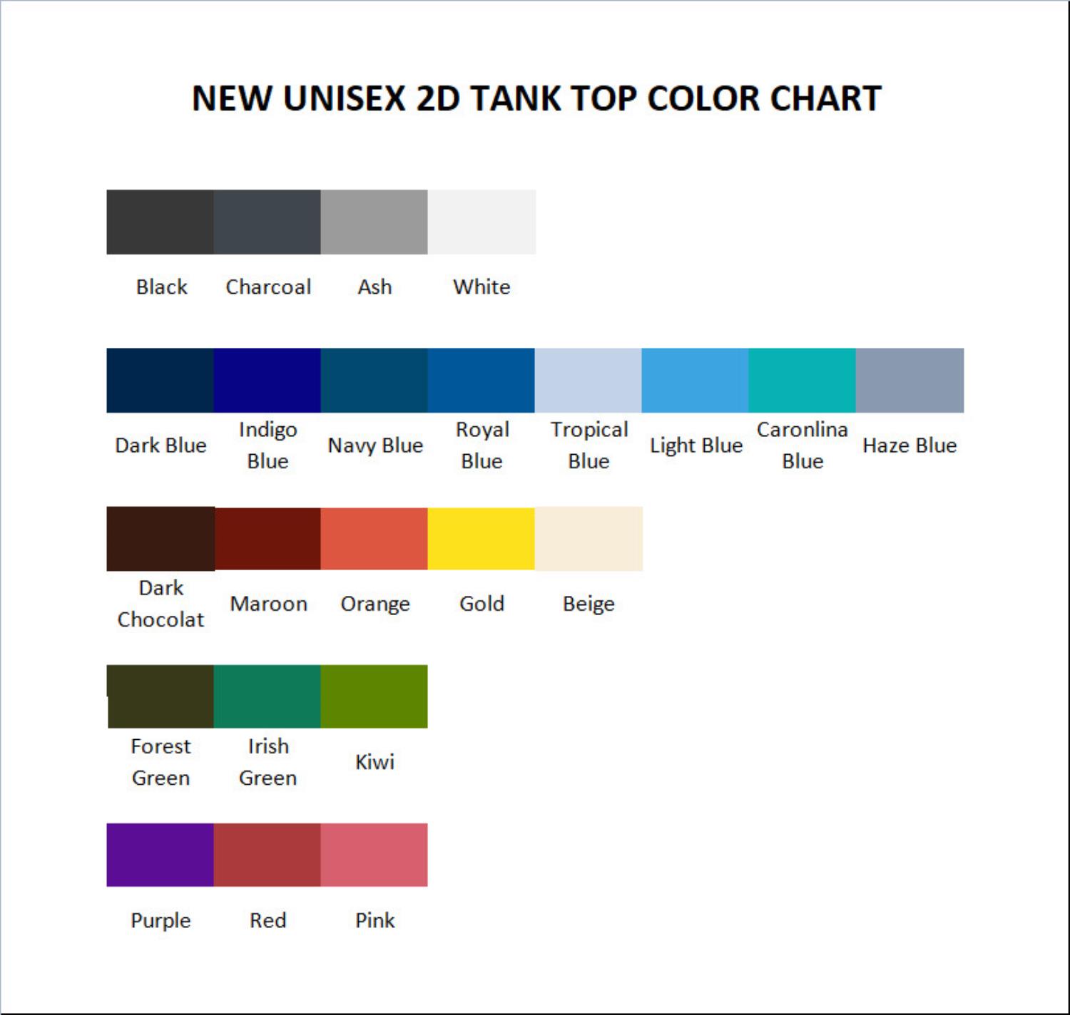 tank top color chart - A Court of Thorns and Roses Shop