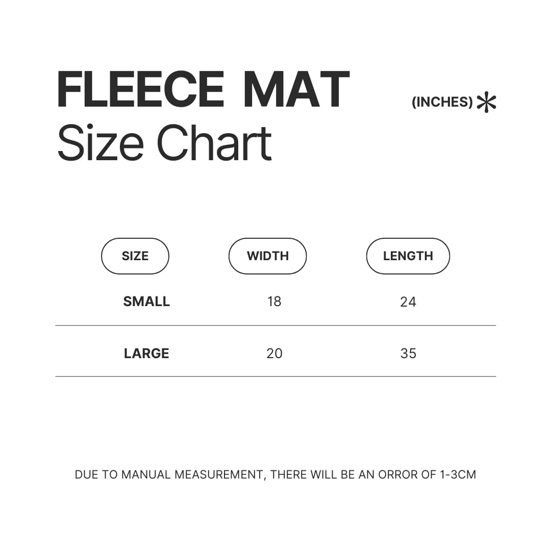 Fleece Mat Size Chart - A Court of Thorns and Roses Shop
